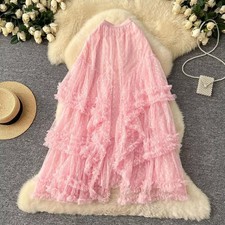 Gonna Lunga Tulle Rosa Cuori