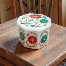 Portagioie esagonale in marmo