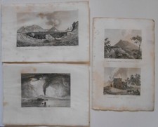 Napoli, Vesuvio, n. 6 stampe metà ‘800 raffiguranti varie eruzioni del vulcano