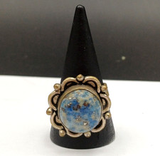 LAPISLAZZULI ANELLO ETNICO CON CABOCHON TONDO PIETRA NATURALE