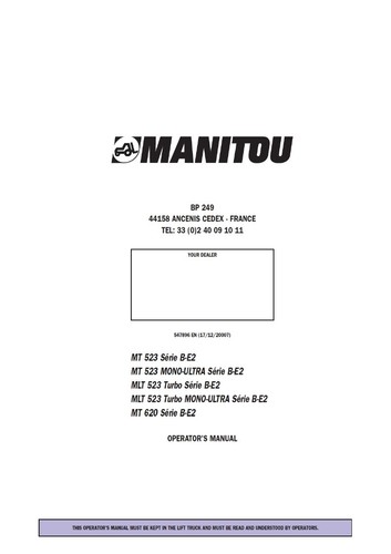 Manitou mt1440 mt1840 e3 - mt1840, a