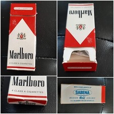 SCATOLA BOX MARLBORO 4 CIGARETTES SABENA AIRLINES BRAND-VINTAGE DA COLLEZIONE 