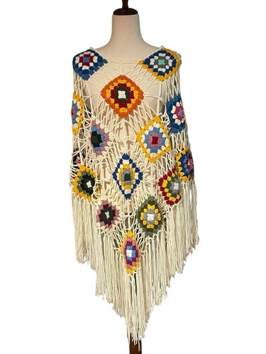 Poncho donna granny - poncho, square
