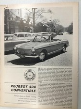 Articolo PeugeotArt32 Test Stradale 1965 Peugeot 404 Cabrio Novembre 1964 3 pagine