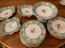 Servizio Piatti Da Dessert Collezione Accorsi Ceramica Vintage Turchese/Bianco 