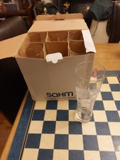 6 x Peroni Nastro Azzurro Advertising Pint Glasses CE Marked One Pint Boxed