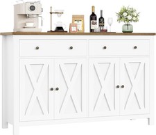 Credenza cucina bianca mobiletto 3 ante 2 cassetti ripiani regolabili grande