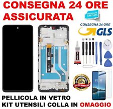 DISPLAY AMOLED FRAME  MOTOROLA MOTO EDGE 20 LITE XT2139 TOUCH SCREEN VETRO NERO