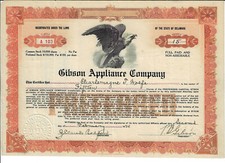MICHIGAN 1924 Gibson Appliance Company Certificato di Stock 