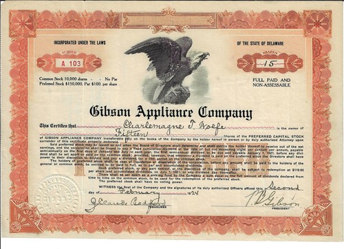 Michigan 1924 gibson - 1924, appliance
