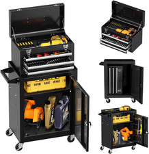 Carrello Porta Attrezzi Professionale Con 3 Cassetti Scorrevoli E Armadietto Con