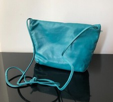 BORSA ENNY - MADE IN ITALY - IN PELLE MORBIDA TURCHESE - A TRACOLLA