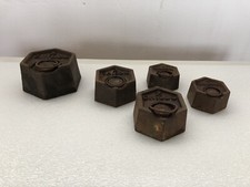 Set Di 5 Antichi pesi In Ghisa Per Bilancia Anni 40/50