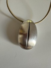 BREIL collana chicco caffè acciaio satinato e cordino cuoio  2111020155 new 