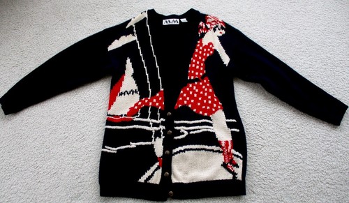Maglione cardigan stampa