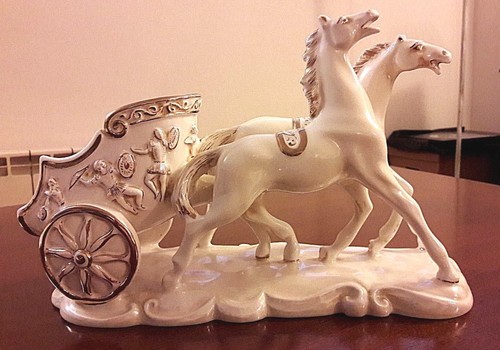 Ceramica capodimonte biga - ceramica, con
