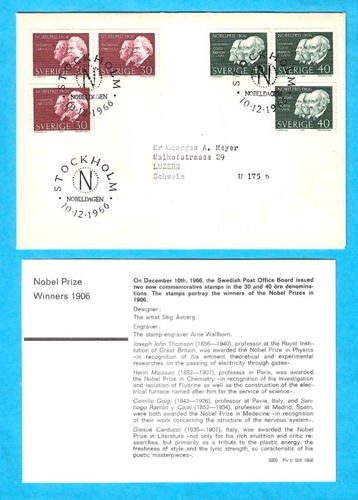 Svezia 1966 nobili premi - 1966,