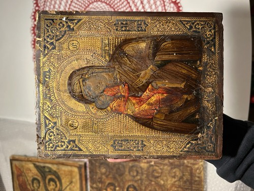Antica icona russa madre - russa, "madre