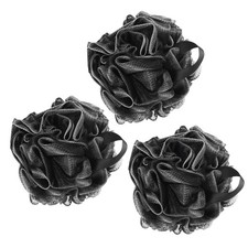 3 Pezzi Nero Doccia Pouf Rete