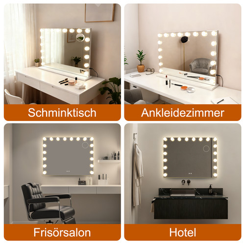 Specchio trucco 18led 80x60cm - specchio,