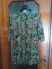 Copricostume multicolore con stampa in cotone donna