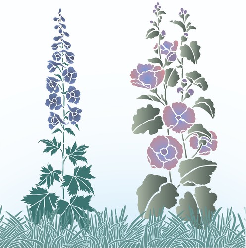 Set stencil fiore grande - set,