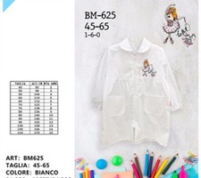 GREMBIULE ASILO BIANCO SCUOLA MATERNA UNIFORME BIMBA  YES DO KIDS ART BM625