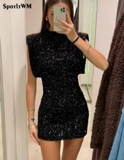 vestito nero glitter con