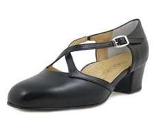 Leather Strap High Heel Wide
