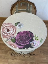 Tavolinetto rotondo restauro decorativo pezzo unico