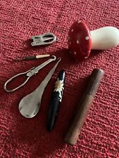 Lotto di 7 pezzi per Ricamo e Cucito, portaspilli / porta aghi, forbici vintage