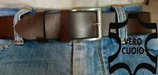 CINTURA IN CUOIO UOMO DONNA ARTIGIANALE FATTA A MANO MARRONE TESTA DI MORO 4 CM