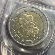 moneta rara 2 euro 1999 finlandia fiori di lamponi