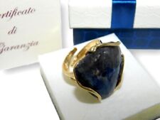 Anello Italia in oro PTLD argento sterling 925 e naturale di pietra preziosa regolabile