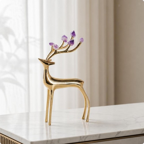 Cervo decorativo con cristalli - cervo,