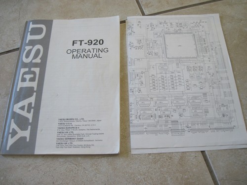 Yaesu originale 920 manuale - originale, ft-920