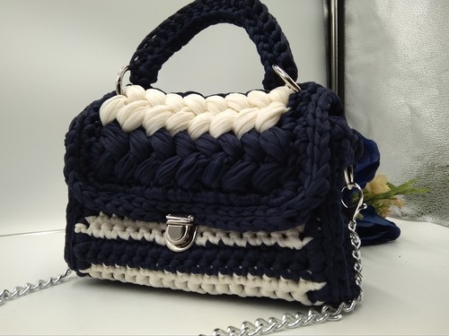 Borsa uncinetto fettuccia - a,