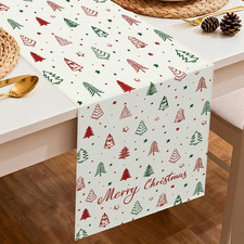 Runner Natalizio 40X180 Cm, Runner Natalizio Da Tavolo Albero Di Natale Unico Mo