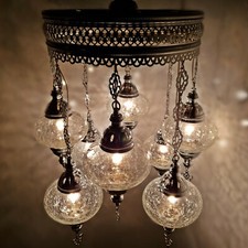 Lampadario argento vetro