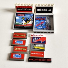 LEGO TILE 2x4 PANEL WALL MURI E PARTI DECORATIVE PER DIORAMI SPORTIVI