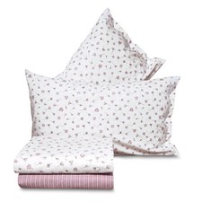 Completo Lenzuola PROVENZA Rosa stile shabby provenzale 100% cotone Made in Ital