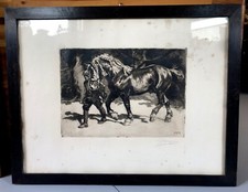 LITOGRAFIA Adolfo Magrini CAVALLO MANDRIANO BUTTERO MAREMMANO MANISCALCO '900