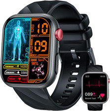 Smartwatch Uomo Temperatura Orologio Con ECG: 1.97"AMOLED Smart Watch 5.3 Blueto