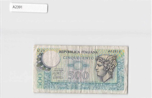 Banconota italia 500 - (a)banconota, lire