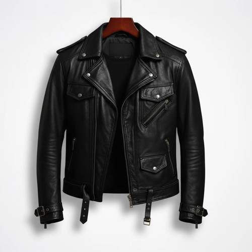 Giacca biker uomo vera pelle