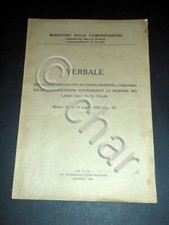 Ferrovie Verbale Conferenza Orari Invernali 1928 / 1929 Zona Laghi Alta Italia 