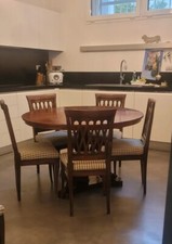 Antico Tavolo Rotondo E Sedie Primi 900