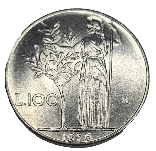 1976 italy l100 lire xf - 1976-r,