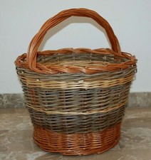 CESTO VIMINI PORTALEGNA PORTA LEGNA PELLET ROBUSTO Mis. 48xh.47 cm ITALY