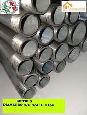 tubo zincato canna idraulica impianti acqua gas tronchetto mt 3 1/2-3/4-1" -1/4"